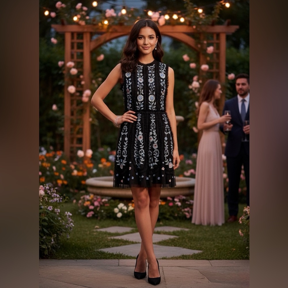 Mac Duggal floral short dress . Style number 9135